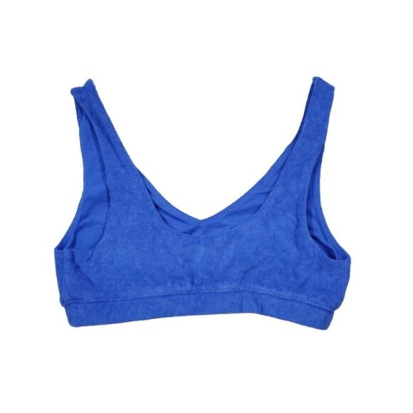 Aerie Offline Recharge Summer Lights Terry Sports Bra Size Small Blue Unlined - Picture 2 of 5